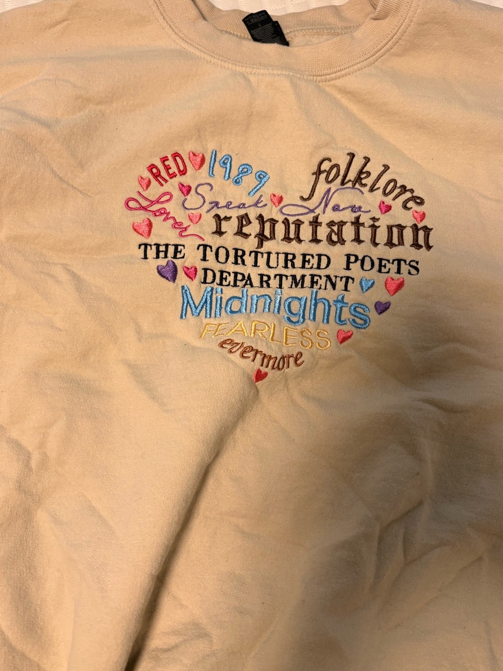Gildan Cream Crewneck Sweatshirt Taylor Swift Merch